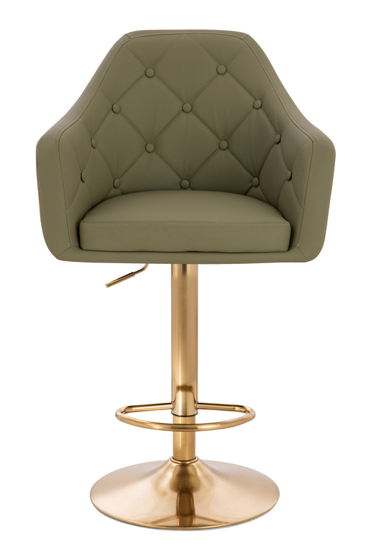 HR831W Khaki Műbőr Premium Soft szék Arany lábbal