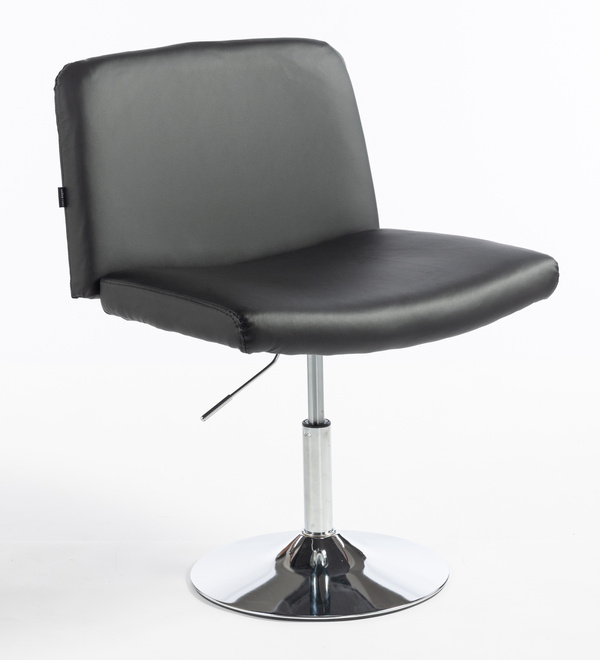 HR150N Fekete Modern Műbőr Szék Krómozott lábbal