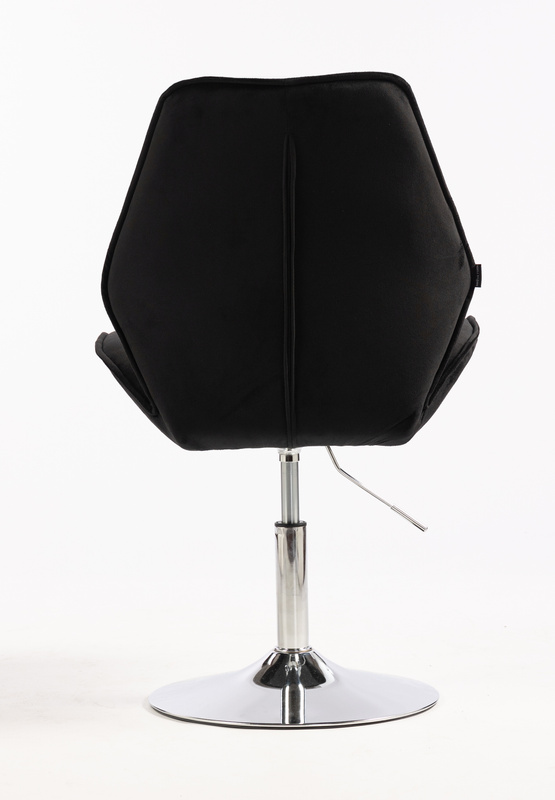 HR350N Fekete modern velúr szék krómozott lábbal