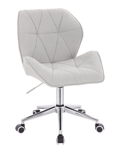 HR212K Szürke modern boucle szék krómozott lábbal