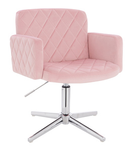 HR802CROSS Púder Rózsaszín Modern Velúr Szék Krómozott lábbal