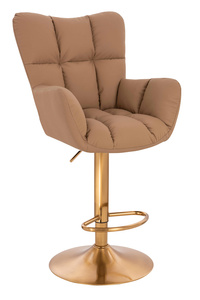 HR650W Karamell Műbőr Premium Soft szék arany lábbal