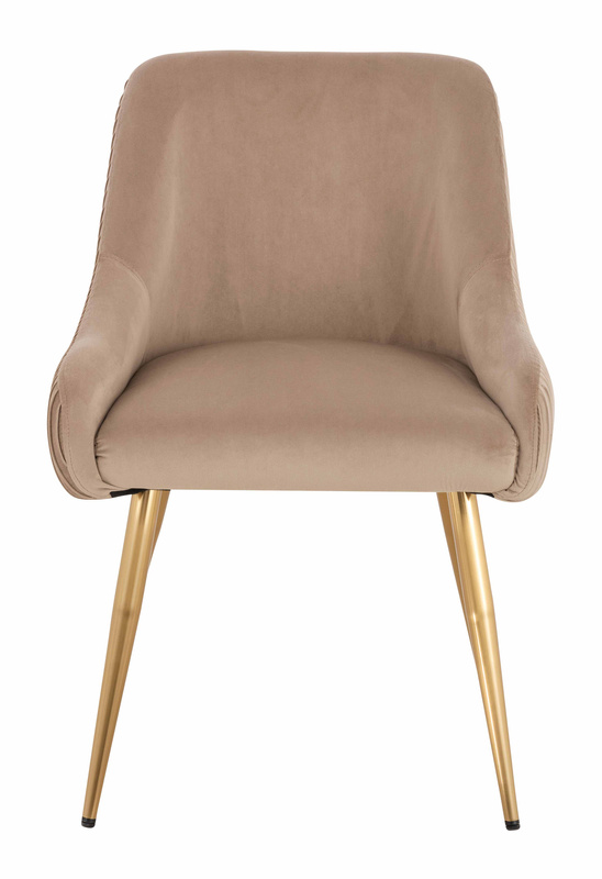 HR920 Szék arany lábakkal Latte velúr