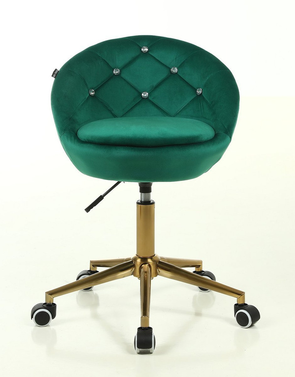 HR948K Sötétzöld Modern Velúr Szék Arany lábbal