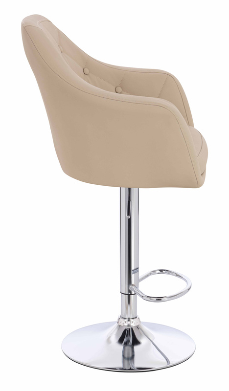 HR831W Krémszínű Műbőr Premium Soft szék Krómozott lábbal