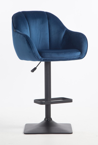 HR2055KW Tengerkék Modern Velúr Szék Fekete lábbal