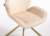 HR350 CSILLAGLÁB Krémszínű modern velúr szék arany lábbal
