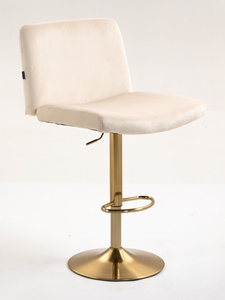 HR150W Krémszínű Modern Velúr Szék Arany lábbal