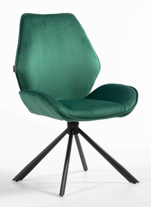 HR350 CSILLAGLÁB Sötétzöld modern velúr szék fekete lábbal