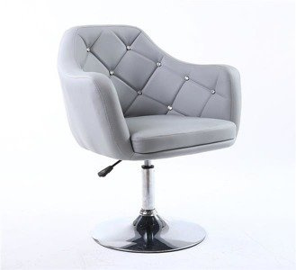 HC830 Szürke modern műbőr szék krómozott lábbal