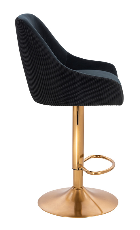 HR920W Fekete Modern Velúr Szék Arany lábbal