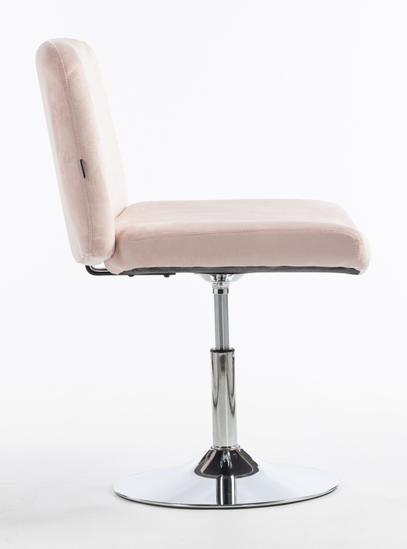 HR150W Púder Rózsaszín Modern Velúr Szék Krómozott lábbal