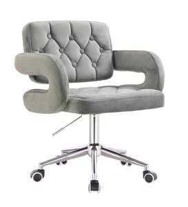 HR8403K Acél modern velúr szék krómozott lábbal