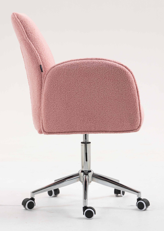 HR280K Púder Rózsaszín modern boucle szék krómozott lábbal