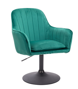 HR2022N Sötétzöld modern velúr szék fekete lábbal