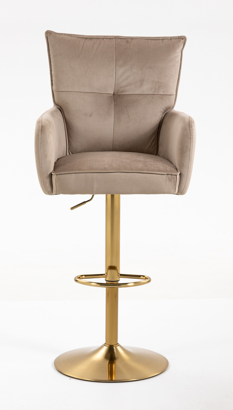 HR250W Latte modern velúr szék arany lábbal