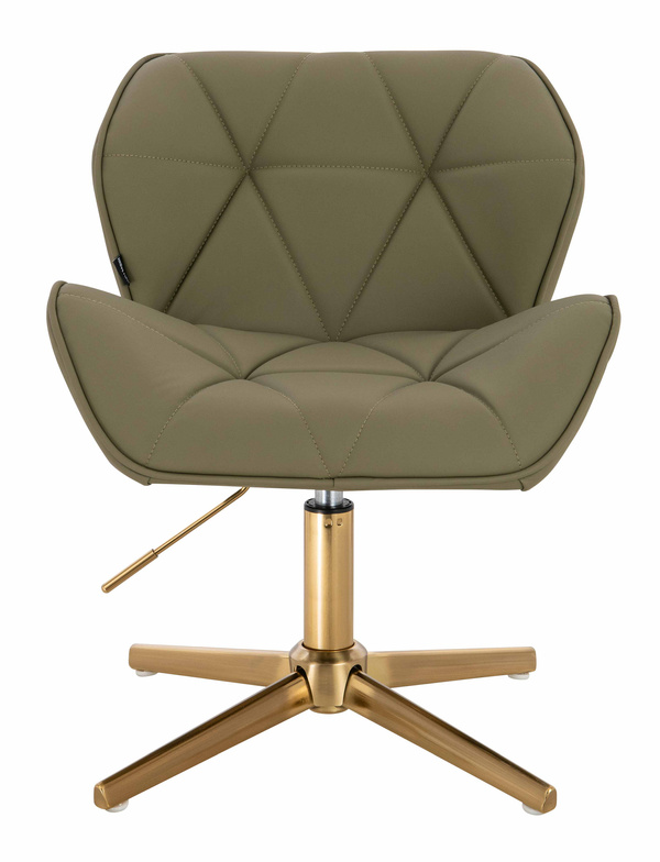 HR111CROSS Khaki Műbőr Premium Soft szék arany lábbal