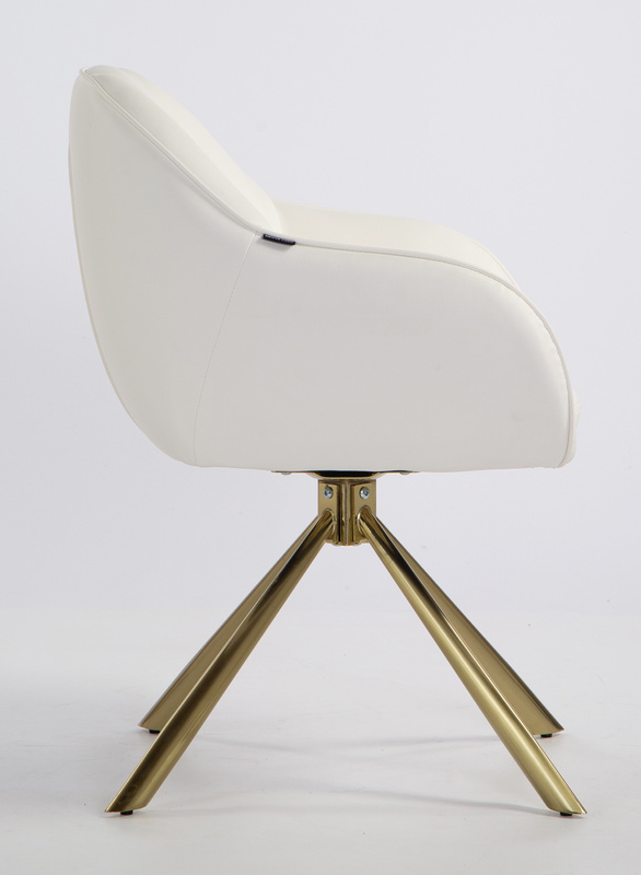 HR2055 CSILLAGLÁB Fehér Modern Műbőr Szék Aany lábbal