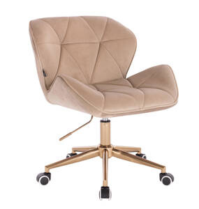 HR111K Latte modern velúr szék arany lábbal