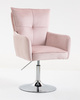 HR250N Púder Rózsaszín modern velúr szék krómozott lábbal