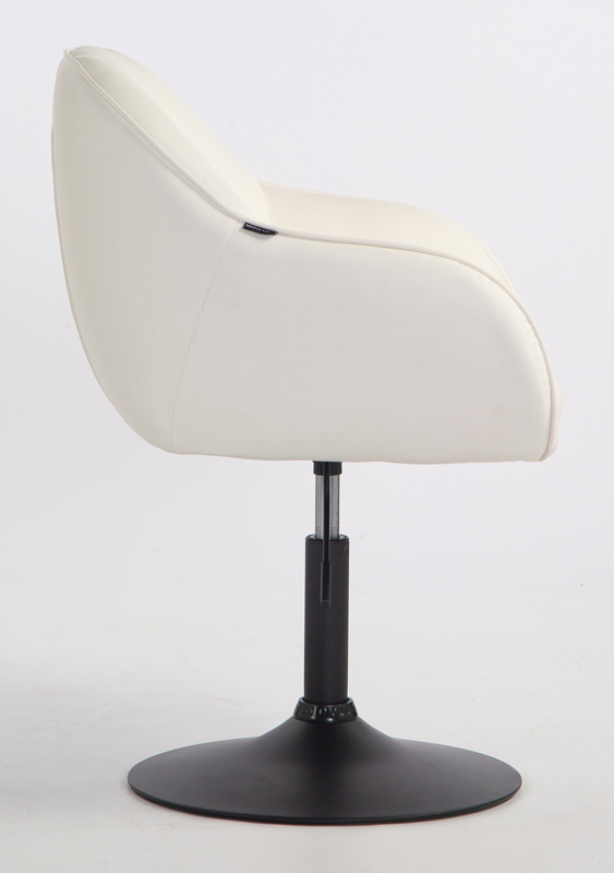 HR2055N Fehér Modern Műbőr Szék Fekete lábbal