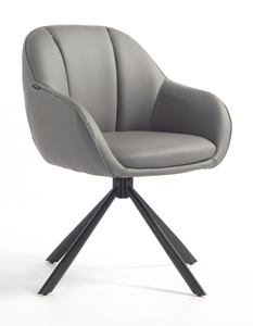 HR2055 CSILLAGLÁB Szürke Modern Műbőr Szék Fekete lábbal