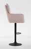 HR250W Púder Rózsaszín modern velúr szék fekete lábbal