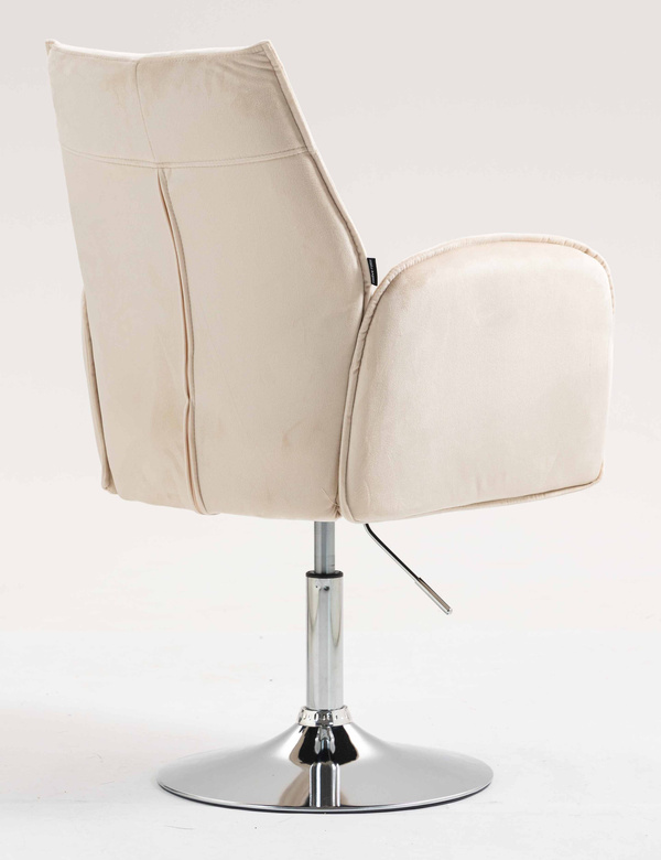 HR280N Krémszínű Modern Velúr Szék Krómozott lábbal