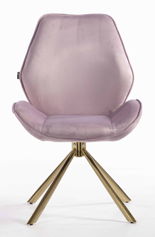 HR350 CSILLAGLÁB Halványlila modern velúr szék arany lábbal