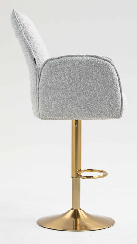 HR280W Szürke modern boucle szék arany lábbal