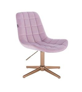HR590CROSS Halványlila modern velúr szék arany lábbal