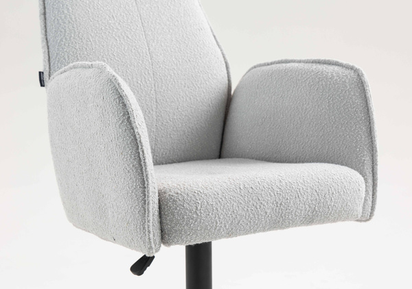 HR280KW Szürke modern boucle szék fekete lábbal