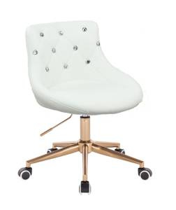 HC931K Fehér modern műbőr szék arany lábbal