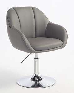 HR2055N Szürke Modern Műbőr Szék Krómozott lábbal