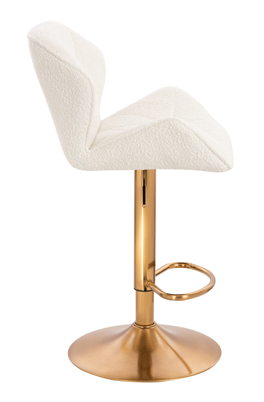 HR111W Krémszínű modern boucle szék arany lábbal