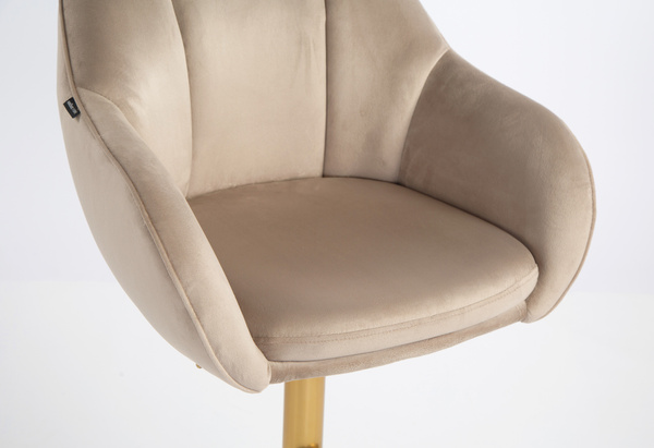 HR2055W Latte Modern Velúr Szék Arany lábbal