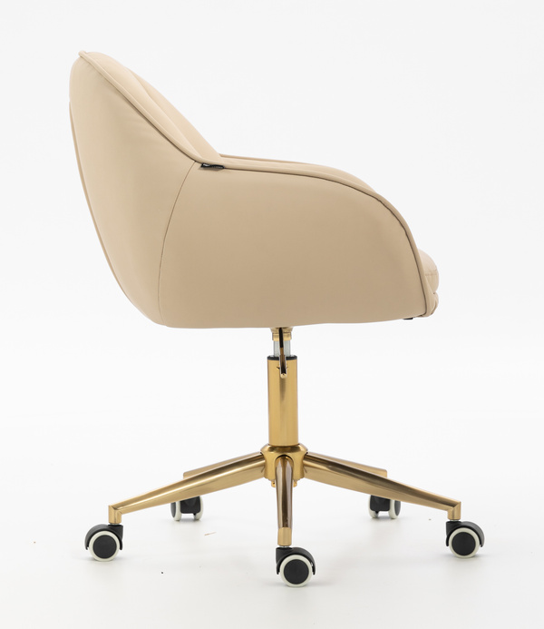 HR2055K Krémszínű Modern Műbőr Szék Aany lábbal