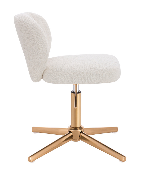 HR193CROSS Krémszínű modern boucle  szék arany lábbal