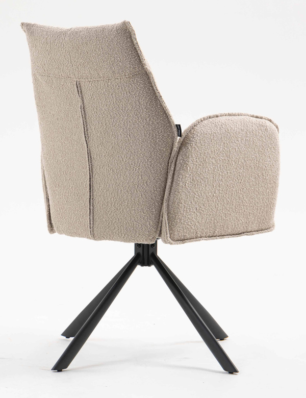 HR280 CSILLAGLÁB Latte modern boucle szék fekete lábbal