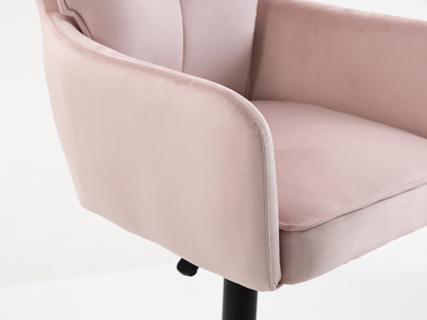 HR250W Púder Rózsaszín modern velúr szék fekete lábbal