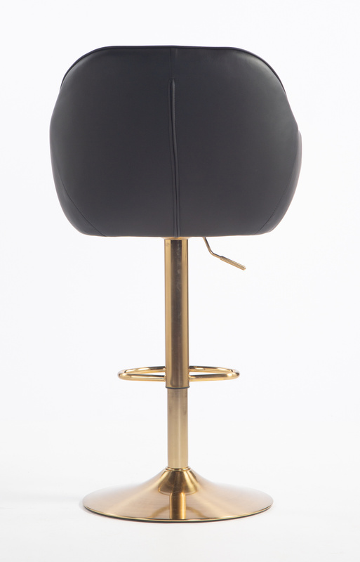 HR2055W Fekete Modern Műbőr Szék Aany lábbal