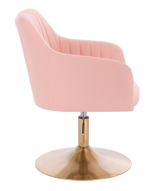 HC190N  Rózsaszín Modern Műbőr Szék Arany lábbal
