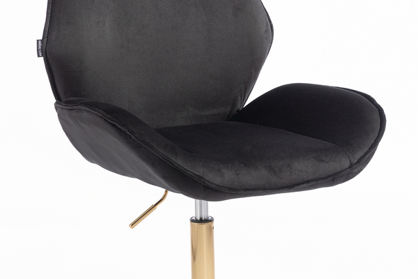 HR350K Fekete modern velúr szék arany lábbal