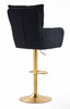 HR250W Fekete modern velúr szék arany lábbal