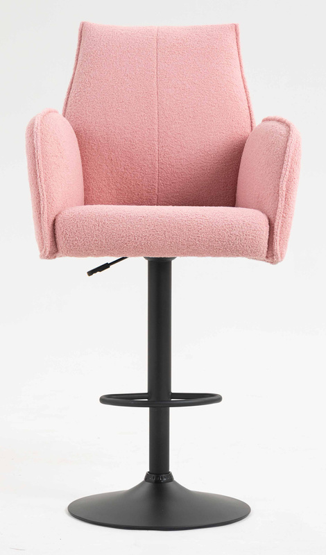 HR280W Púder Rózsaszín modern boucle szék fekete lábbal