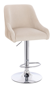 HR920W Krémszínű Modern Velúr Szék Krómozott lábbal