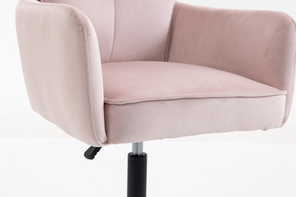 HR250CROSS Púder Rózsaszín modern velúr szék fekete lábbal