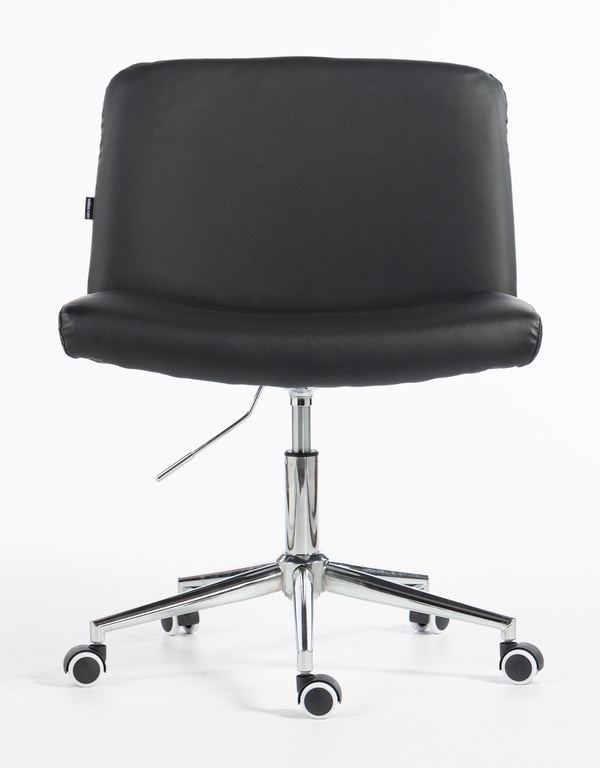 HR150K Fekete Modern Műbőr Szék Krómozott lábbal