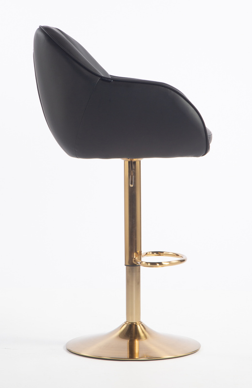 HR2055W Fekete Modern Műbőr Szék Aany lábbal