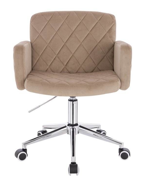 HR802K Latte Modern Velúr Szék Krómozott lábbal
